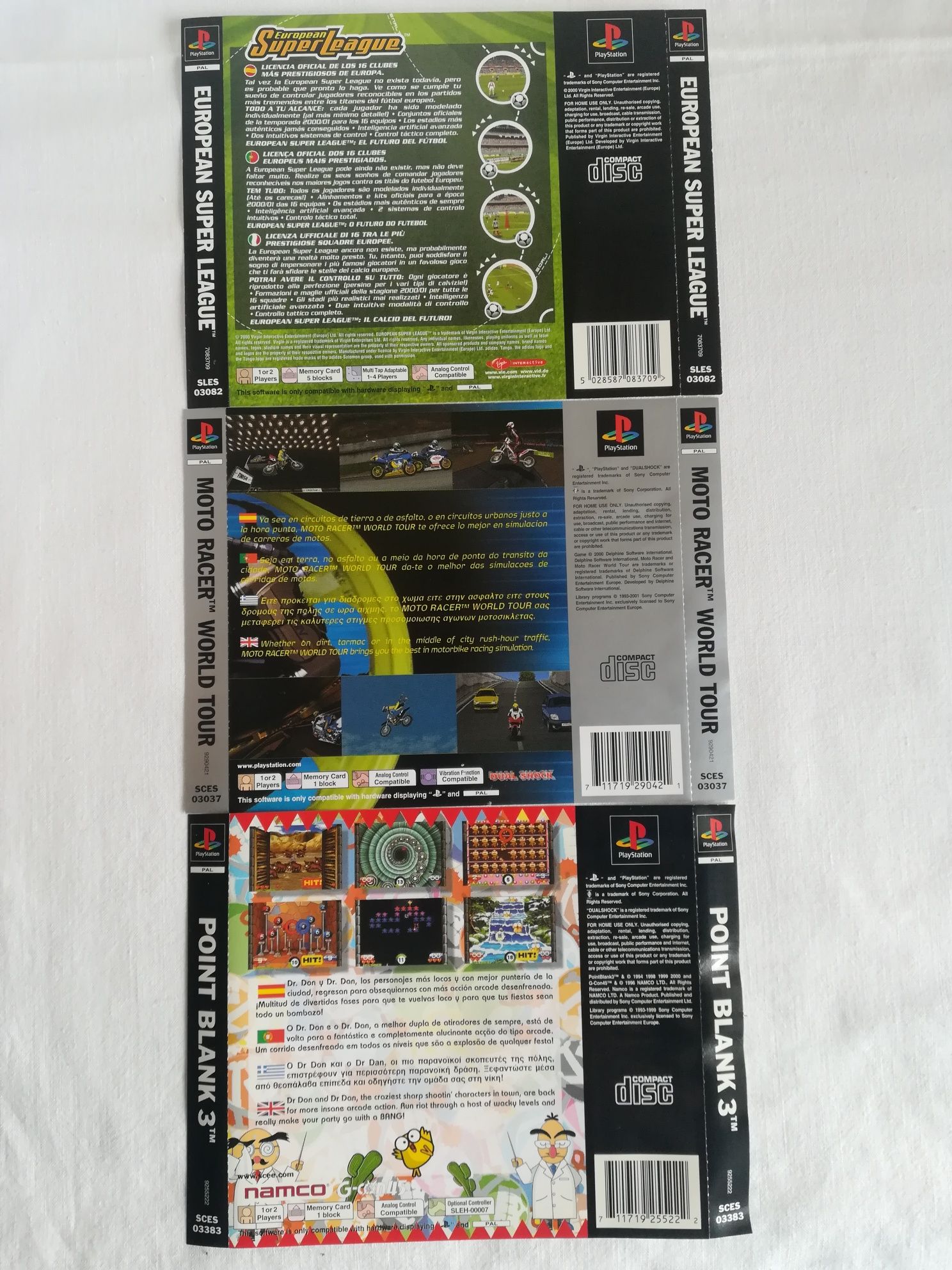 Contracapas, Moto Racer/Point Blank 3/Tekken 3 - Ps1/Playstation