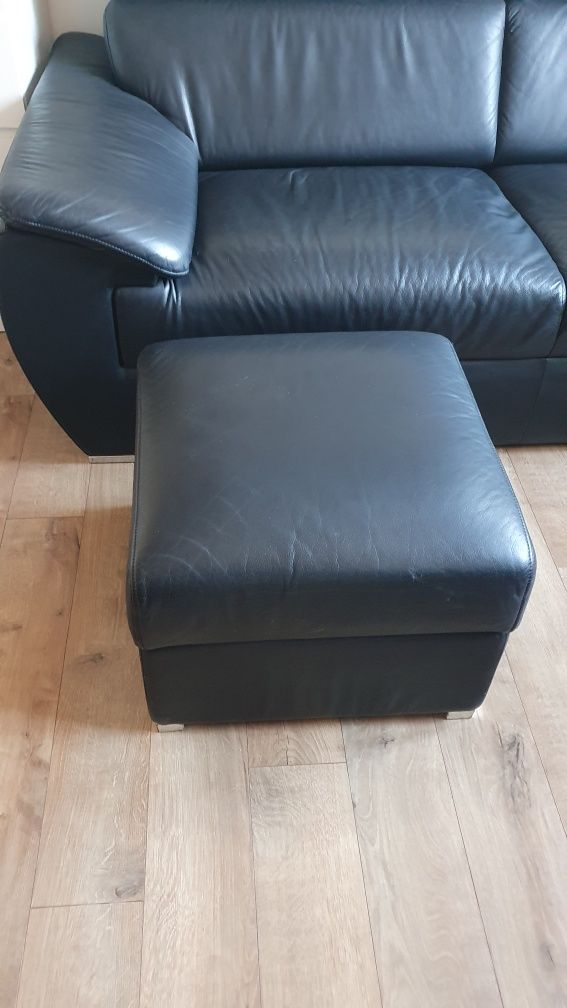 Sofa kanapa 3 os + pufa skóra skórzana Meble Bryłka Monaco Dobrodzień