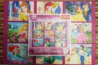 Puzzle Trefl 1,9m 9w1 Księżniczki Disney Piękna i Bestia, Bella, Syren