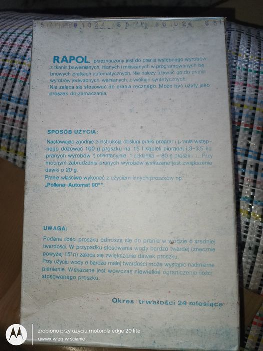 Proszek do prania wstępnego rapol z PRL-u unikat