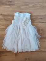 Elegancka tiulowa biała sukienka na Boże ciało wesele 80
