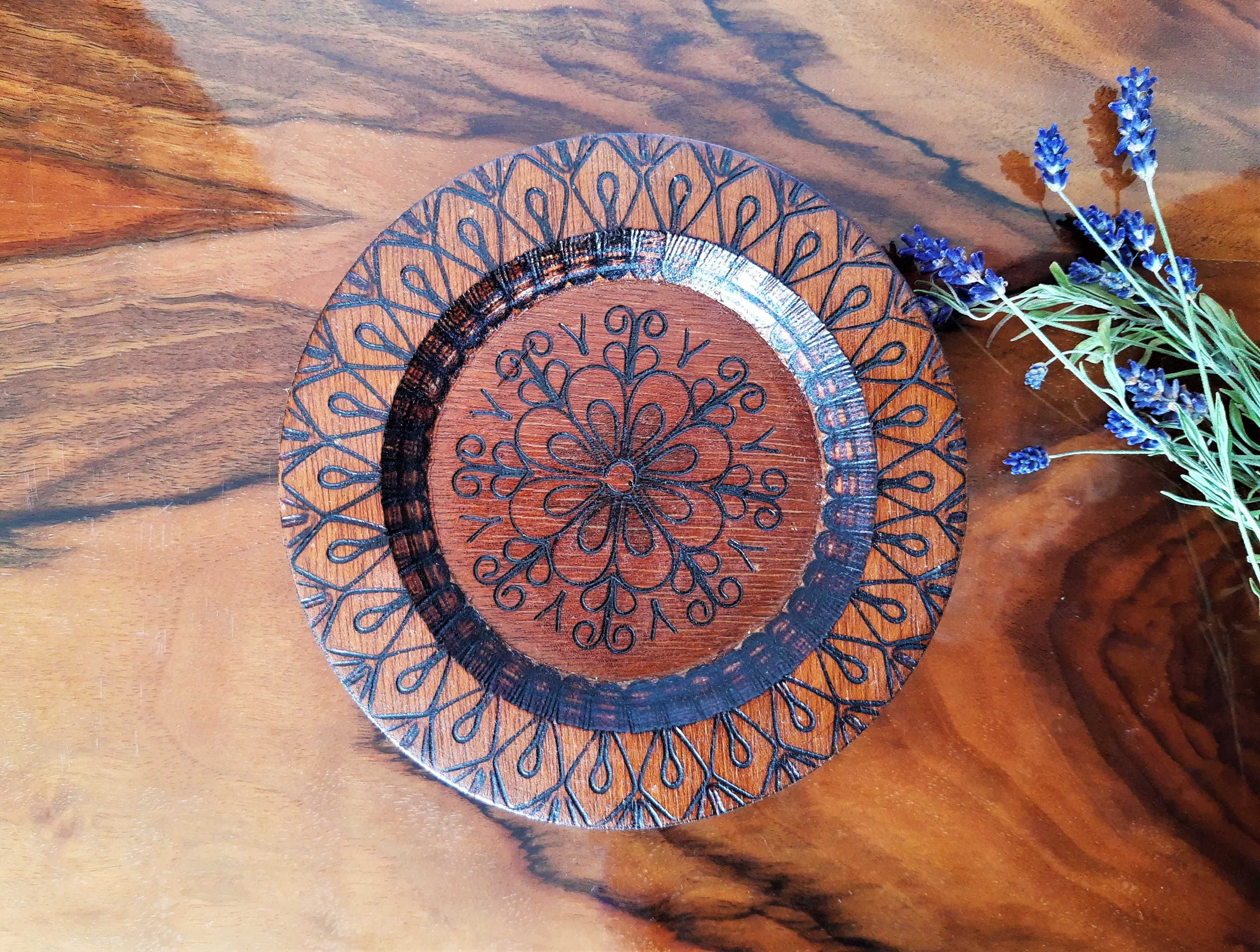 Cepelia Drzewiarz Talerz Drewniany Na Ścianę PRL Vintage Retro