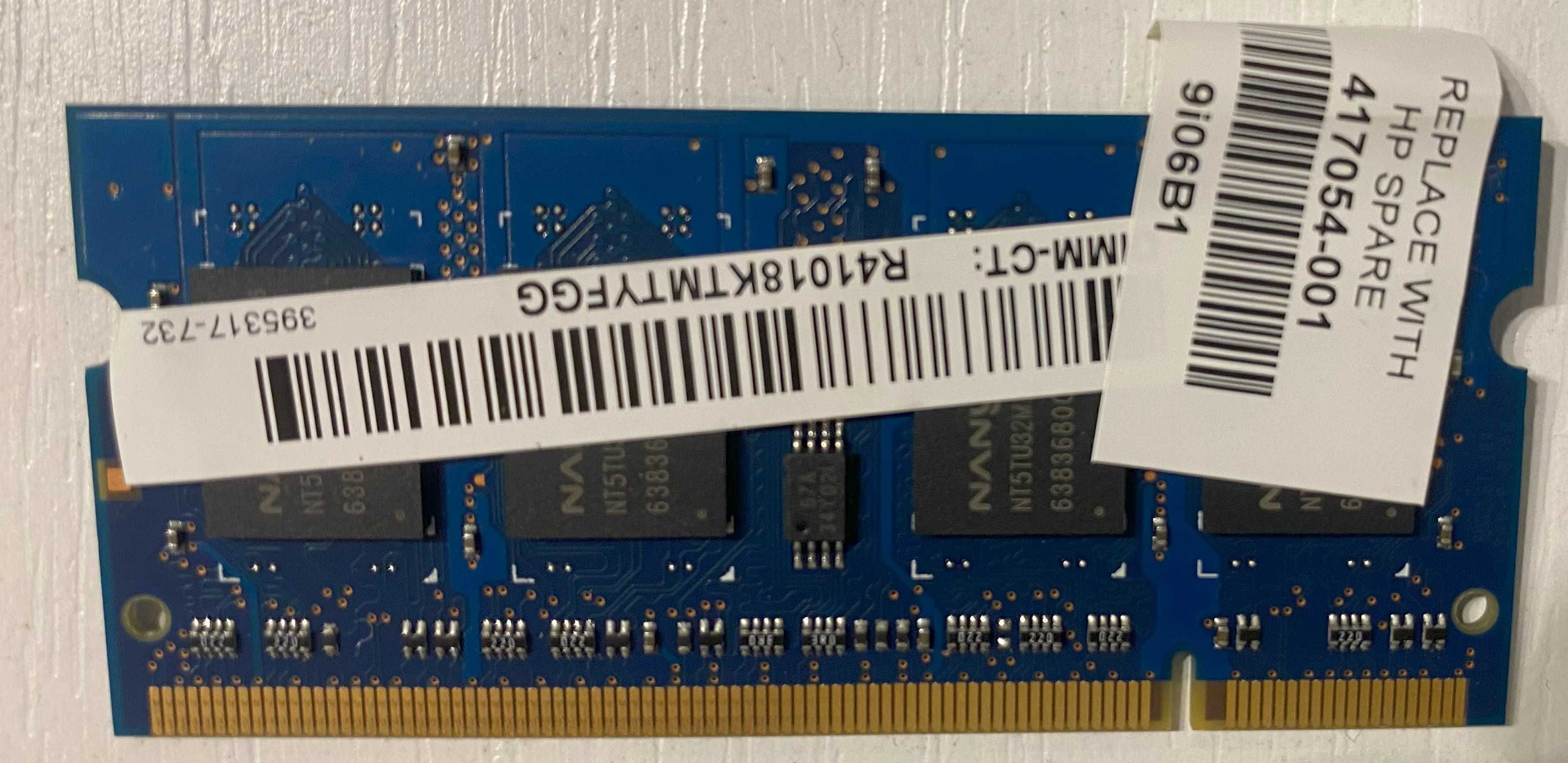 Pamięć RAM do laptopów DDR2 Nanya NT512T64UH8B0FN-3C 512MB  2sztuki