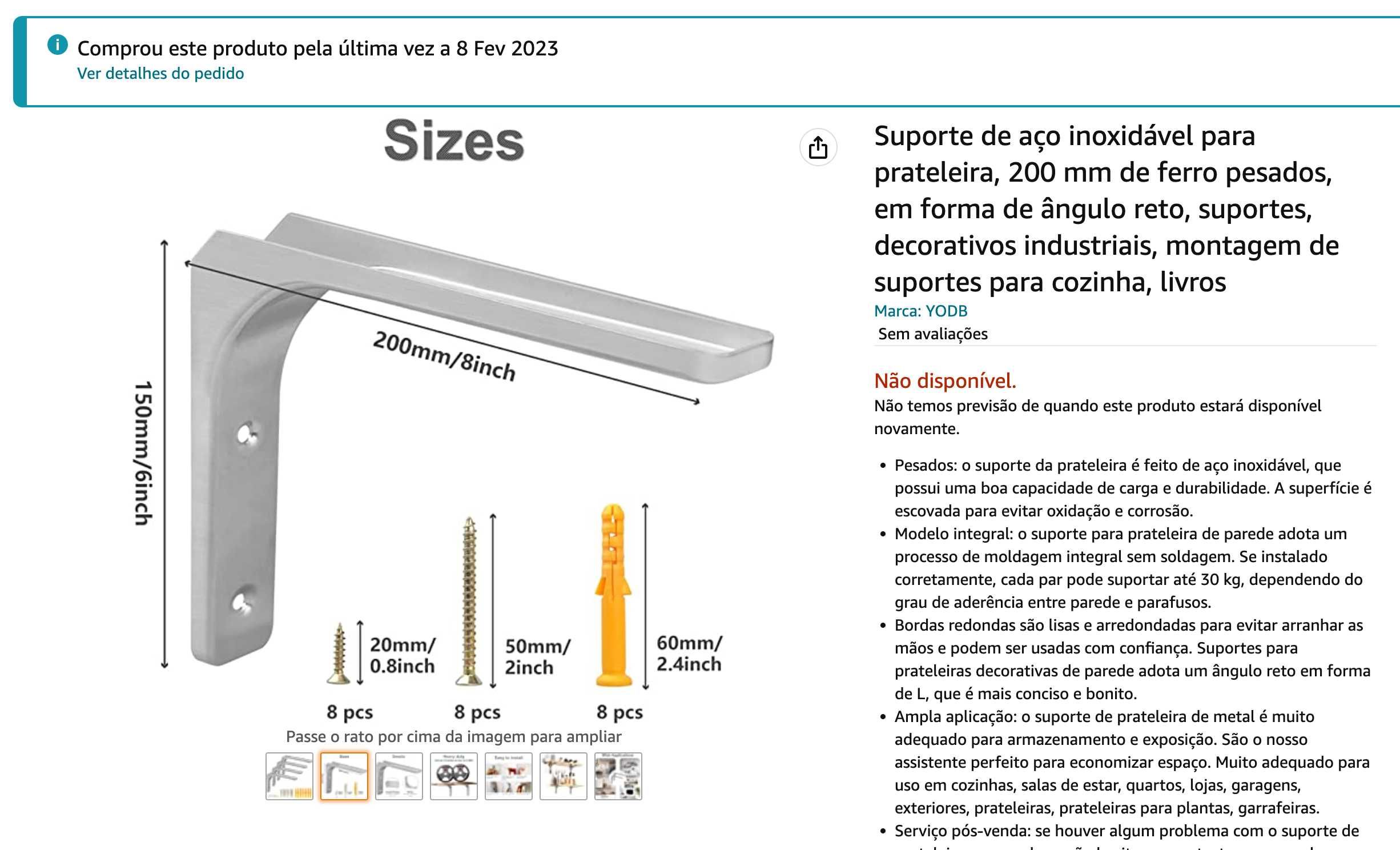 Suportes de Aço Inoxidável (acabamento escovado)