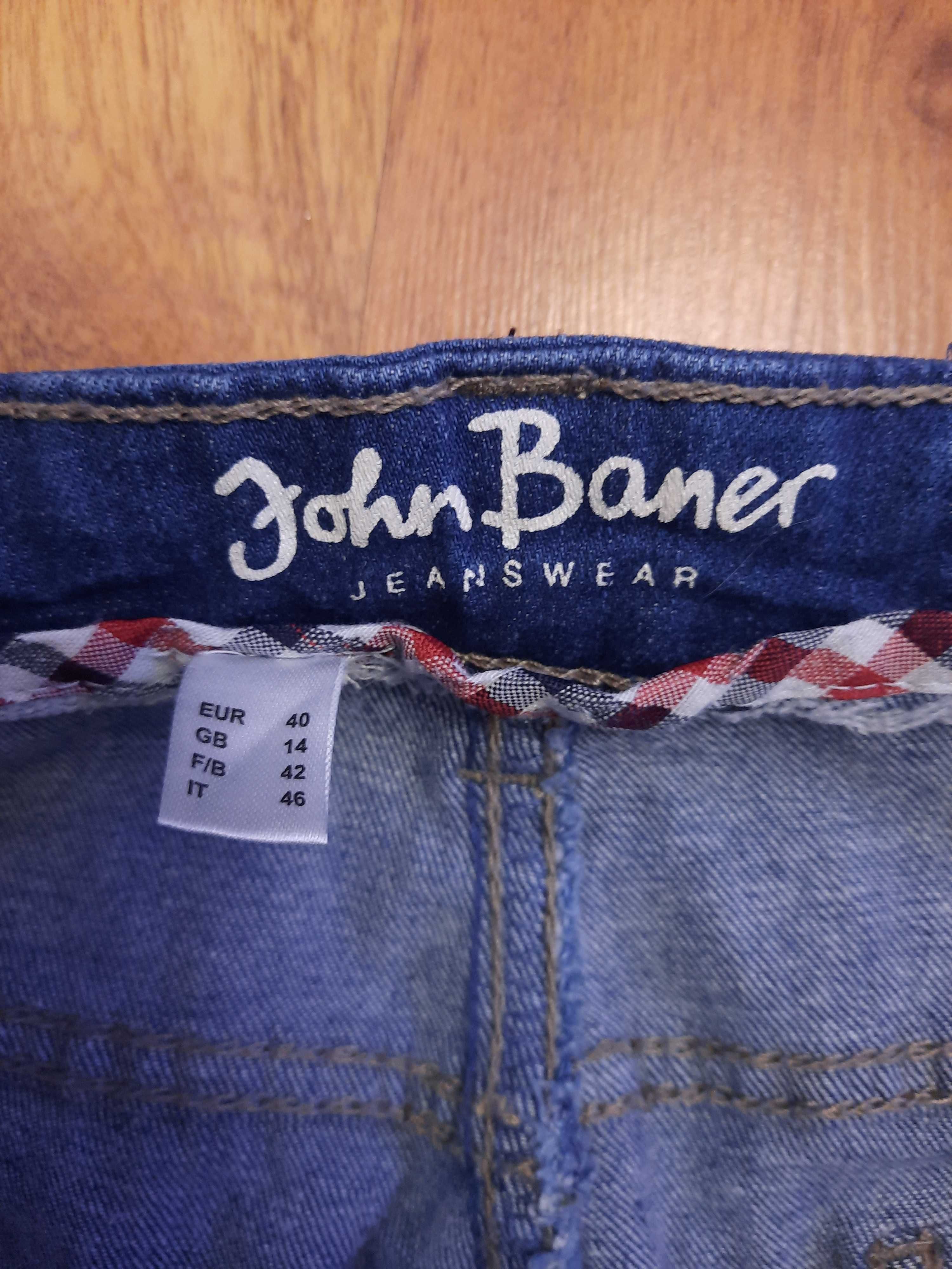 Spodnie jeansowe skinny z rozdarciami jeansy John Baner 40 L