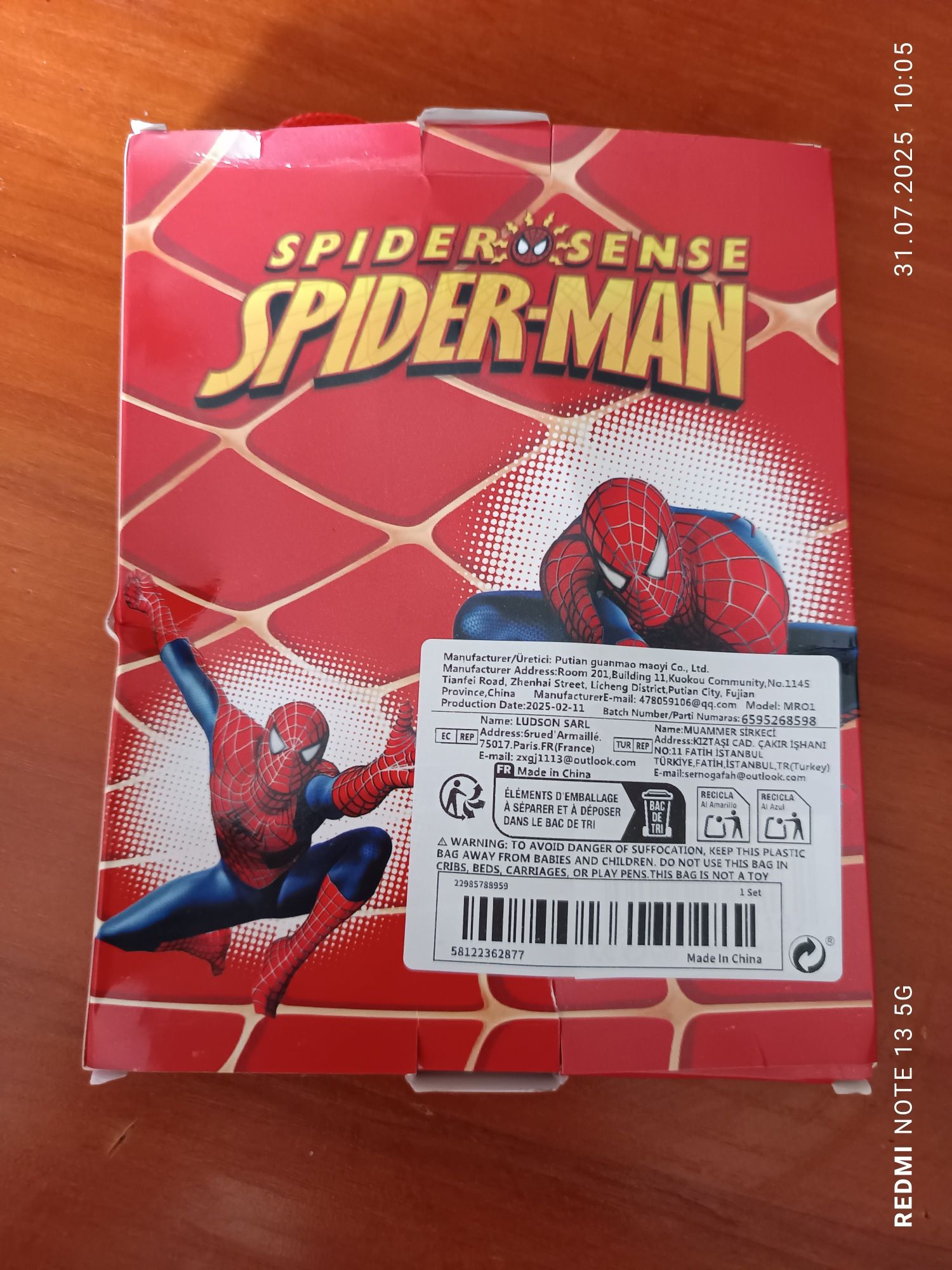 zestaw przyborów dla chłopca Spider-Man