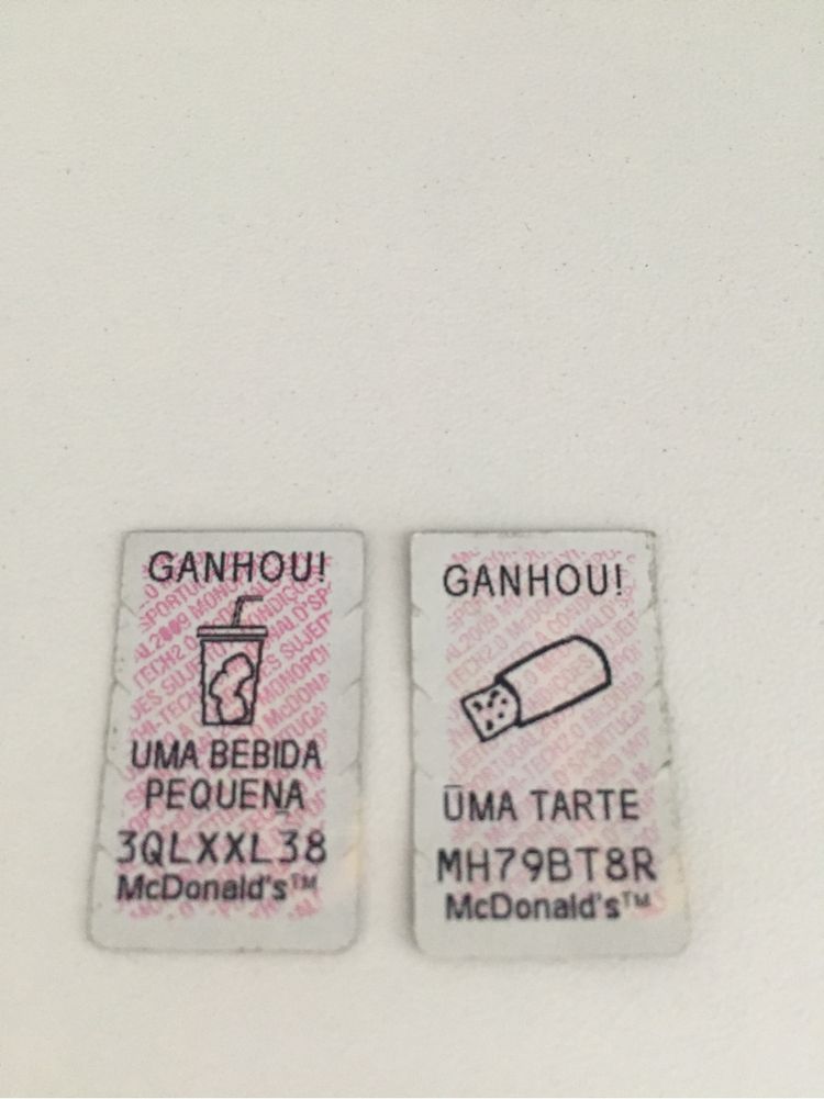 29 Cromos Monopólio McDonalds 2009 por usar -  com prémios raros