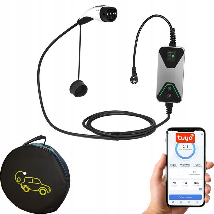 ŁADOWARKA do elektryka hybryd plugin 8-16A 230V TYPE2 Tuya App +TORBA