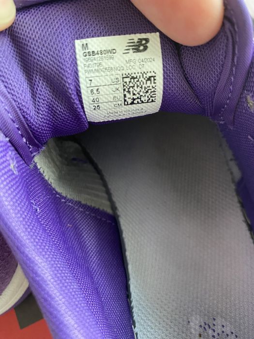 New Balance 480, fioletowo białe rozmiar 40, długość wkładki 25cm