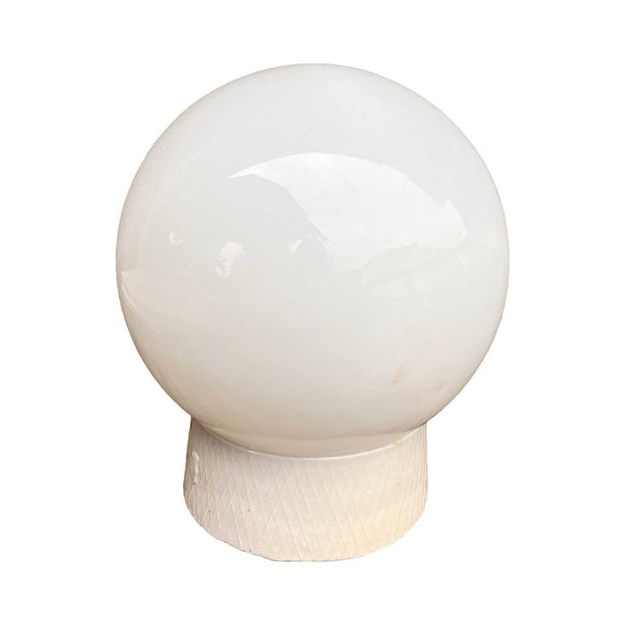 Kinkiet industrialny, biały, szklany, FOTON, Polska, lata 60.