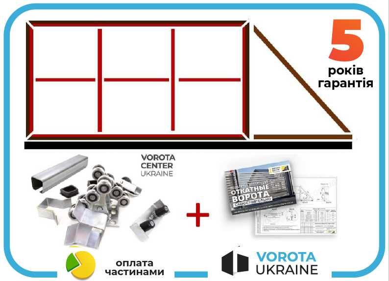 3.5 x 1.9 Комплект відкатних воріт TETRIX (КСС) откатные ворота
