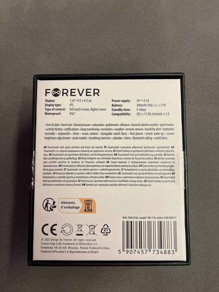 Srebrny Smartwatch FOREVER Grand 2