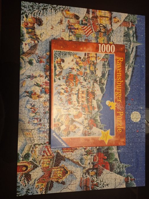 Puzzle Ravensburger 1000 elementów świąteczna wioska, Boże Narodzenie