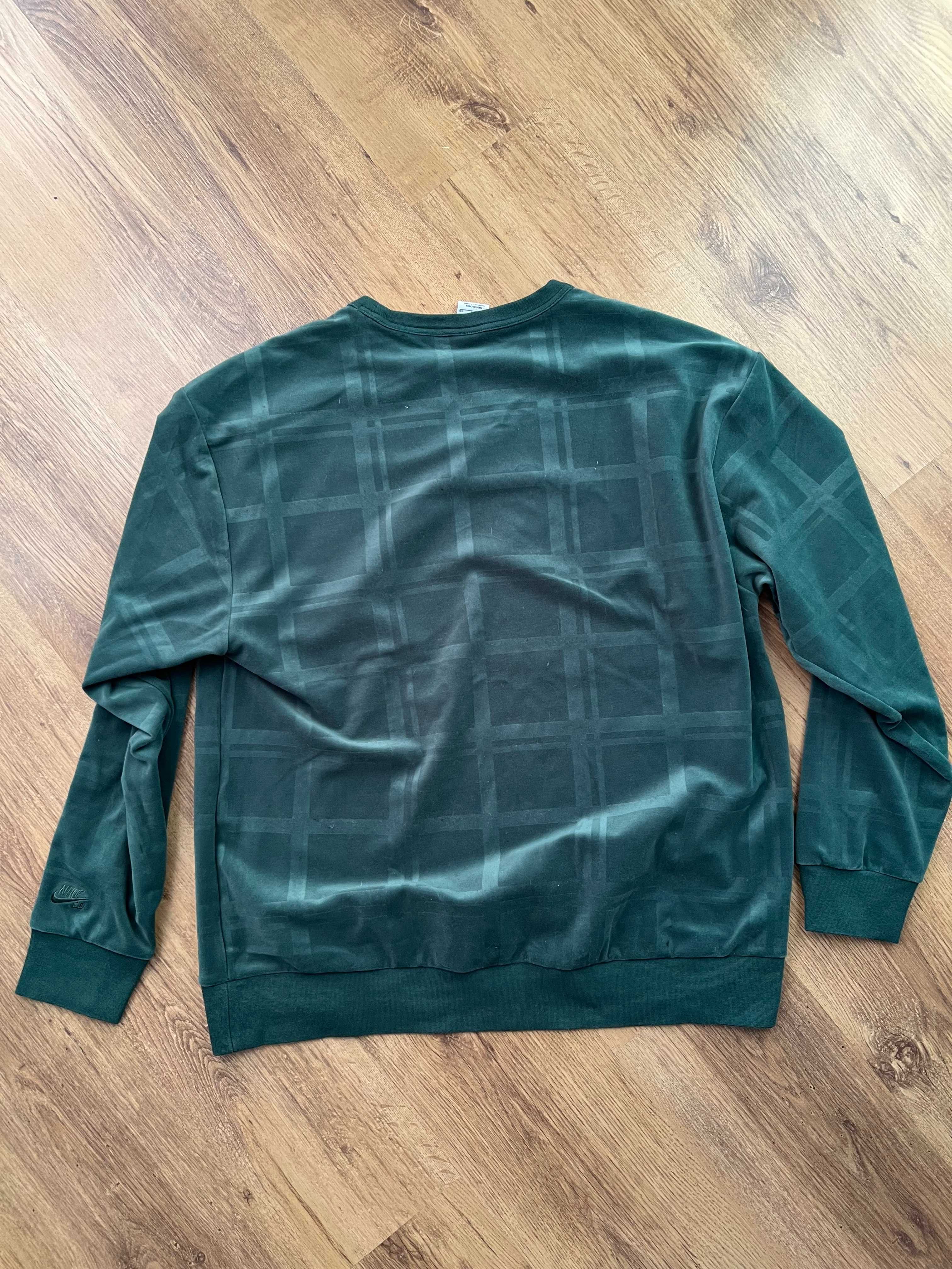 Welurowa bluza sweter Nike SB zielona XL