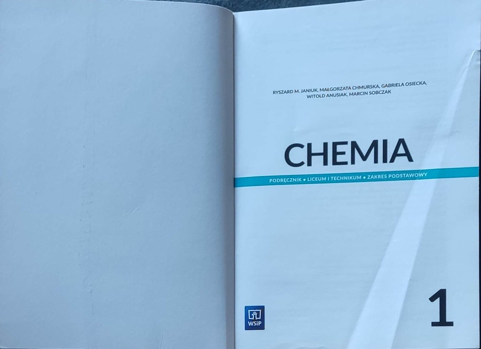 Chemia podręcznik zakres podstawowy WSiP liceum, technikum klasa 1