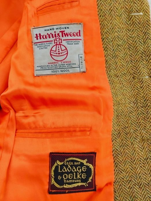 Óptimo conjunto de casaco e colete de homem em Harris Tweed