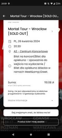 odsprzedam bilet na koncert