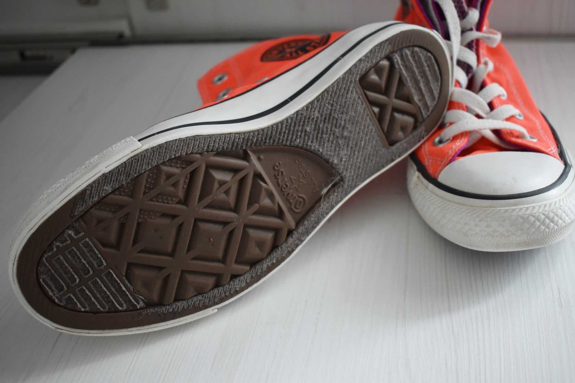 Buty sportowe trampki wysokie Converse 37,5 neon kolorowe damskie