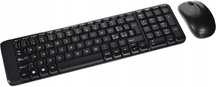 zestaw bezprzewodowa klawiatura i mysz logitech czarnamk220 j.włoski