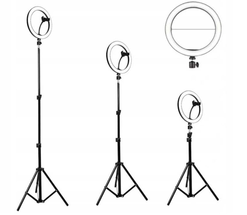 Duża Pierścieniowa Lampa LED do Makijażu,statyw Tripod, regulowana