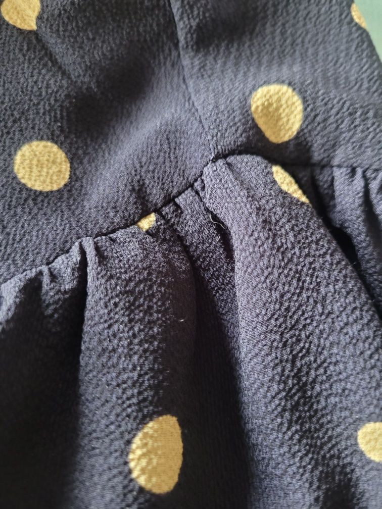 Granatowa koszula w grochy oversize pin up vintage