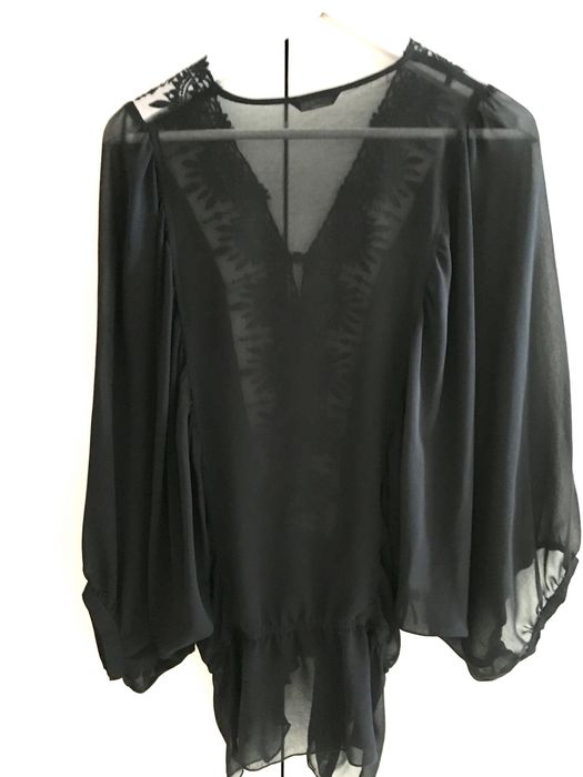 Sukienka bluzka mgiełka czarna nietoperz nietoperzowa szeroka oversize