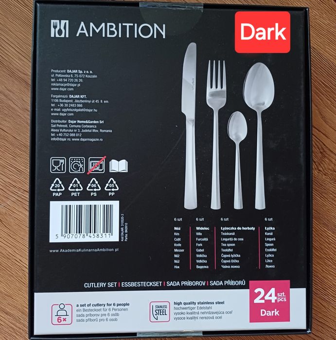 Zestaw sztućców Ambition- 2 komplety Dark