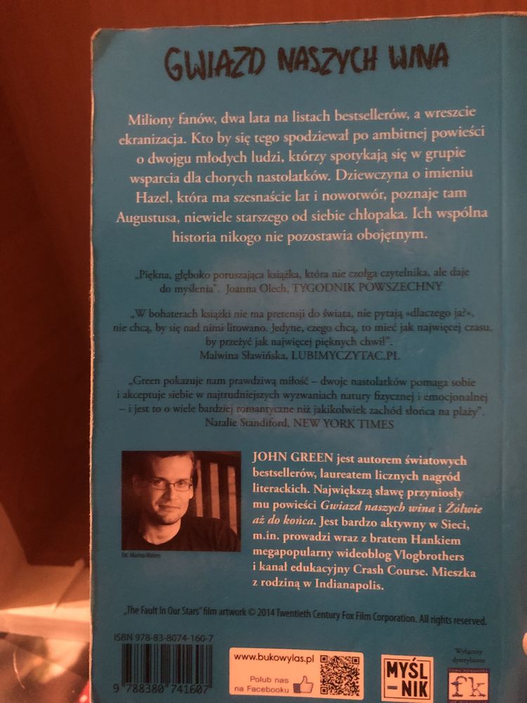 Gwiazd naszych wina książka kieszonkowa wersja