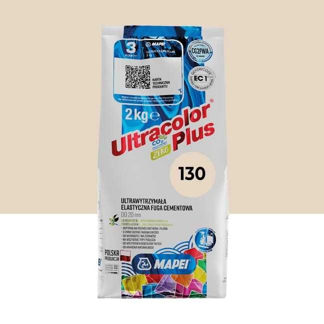 Mapei 130 jaśmin fuga ULTRACOLOR PLUS 2kg + silikon MAPESIL AC
