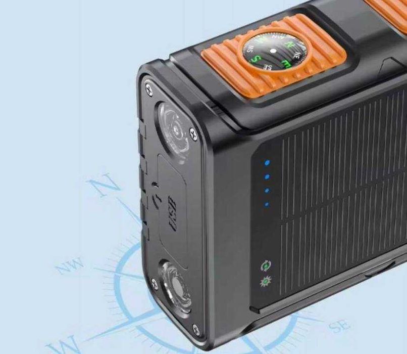 Ładowarka solarna 36000 mAh powerbank indukcja 8 portów LED