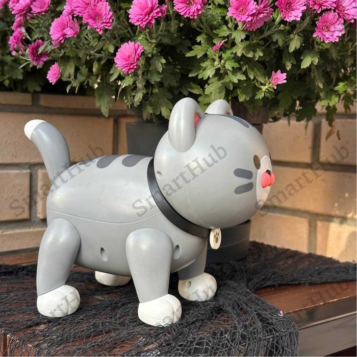 Інтерактивний Котик на радіокеруванні Пушинка сірий, Киця на пульті