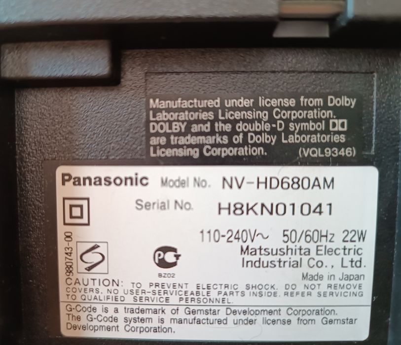 Відеомагнітофон Panasonic NV-HD680 Hi-Fi Stereo 6 Head, Made in Japan!