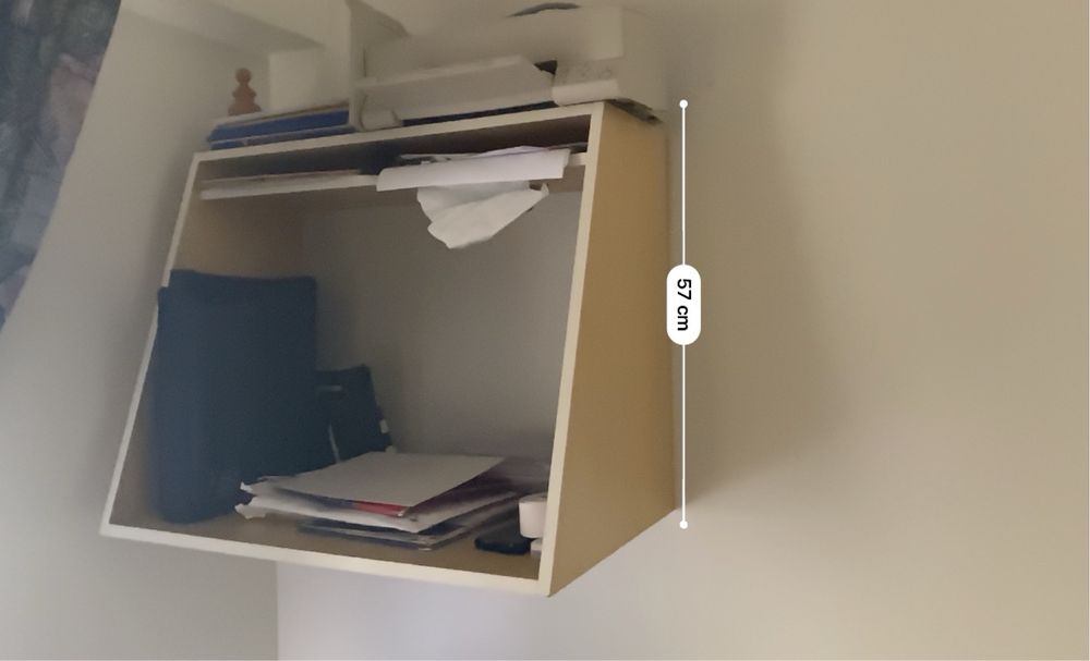 Móvel de Parede em Madeira - Ideal para Escritório ou Quarto