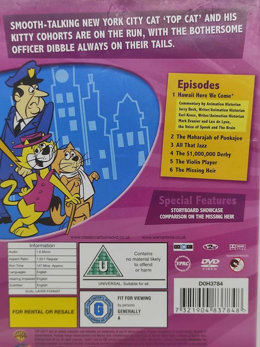 WYPRZEDAŻ 4x DVD retro bajki Hanna Barbera, wacky races Top Cat i inne