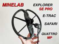 Minelab E-trac Explorer SE Pro Safari cewka sonda 11 DD uszy serwisowe
