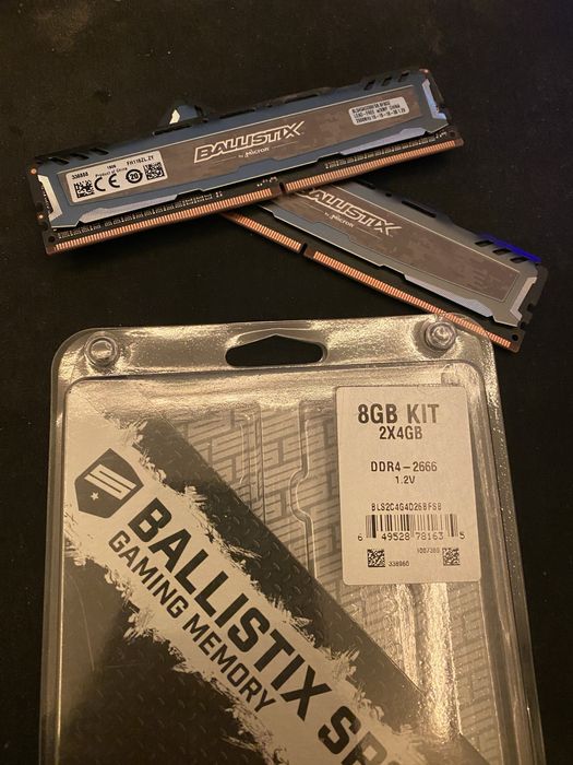 Ram ballistix 2x4GB 2666mhz ddr4