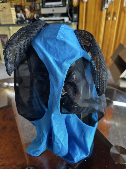 для коня маска від мух із вухами Petbank Blue