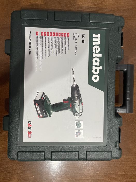 Nowa wiertarko-wkrętarka akumulatorowa Metabo 18 V BS18 nowa 2 baterie