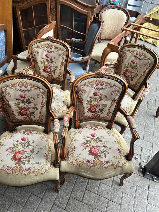 Piekne 4 Fotele/ trony styl ludwik XV!!! Tanio!!! 12