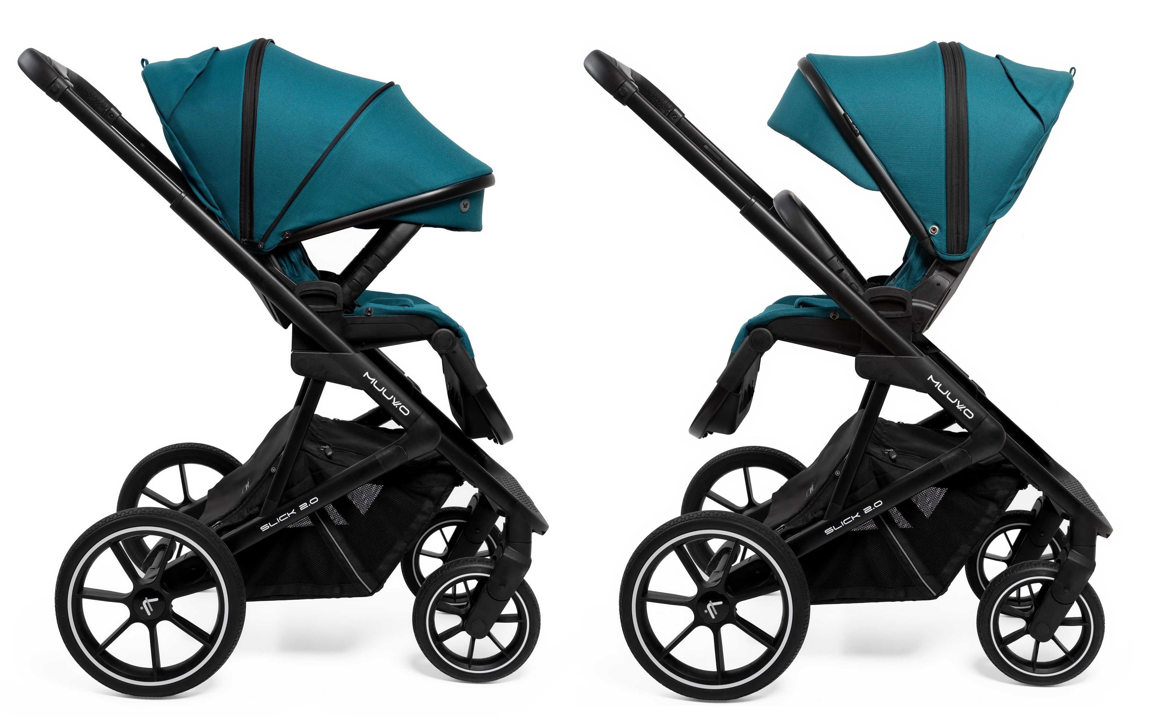 Wózek Muuvo SLICK 2.0 2w1 Lekki Składany Gondola+Spacerówka +Adaptery