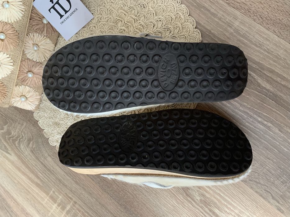 Chodaki drewniane Devich Bezau Holzschuhe 40 eco skora leather fur