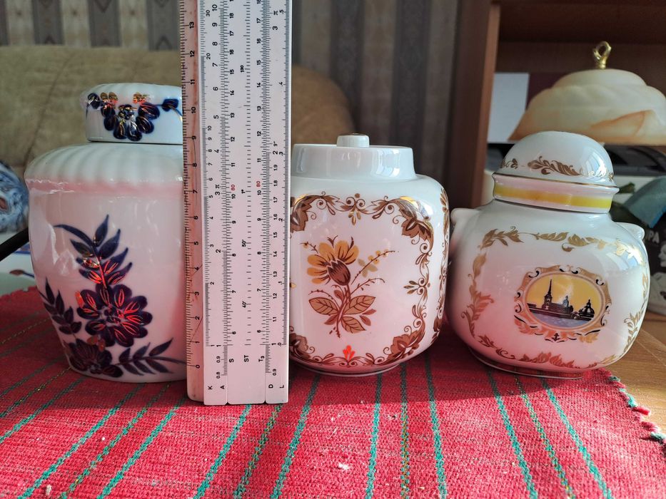 Чайниця, ємність для чаю, Київ, ЛФЗ, Полонне (з кобальтом), кераміка