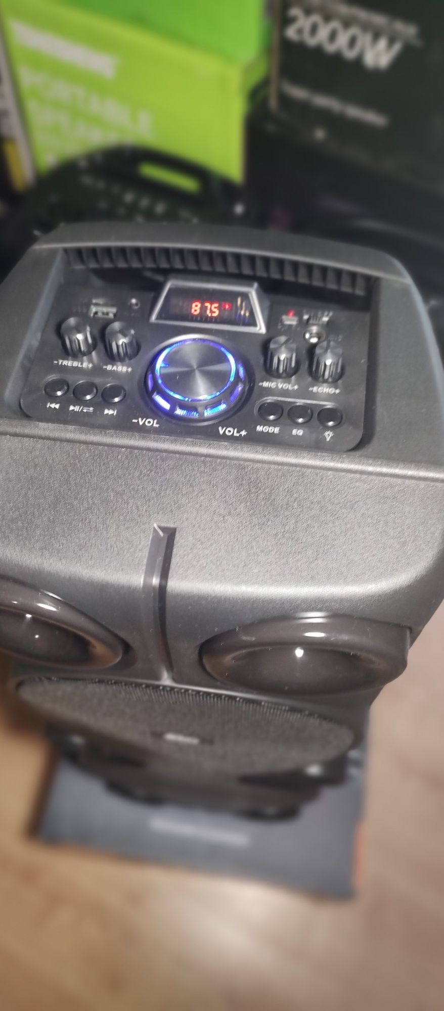 Караоке акустика Atlanfa-82(Bluetooth,SD,USB,FM) пультДУ, 2микрофона.