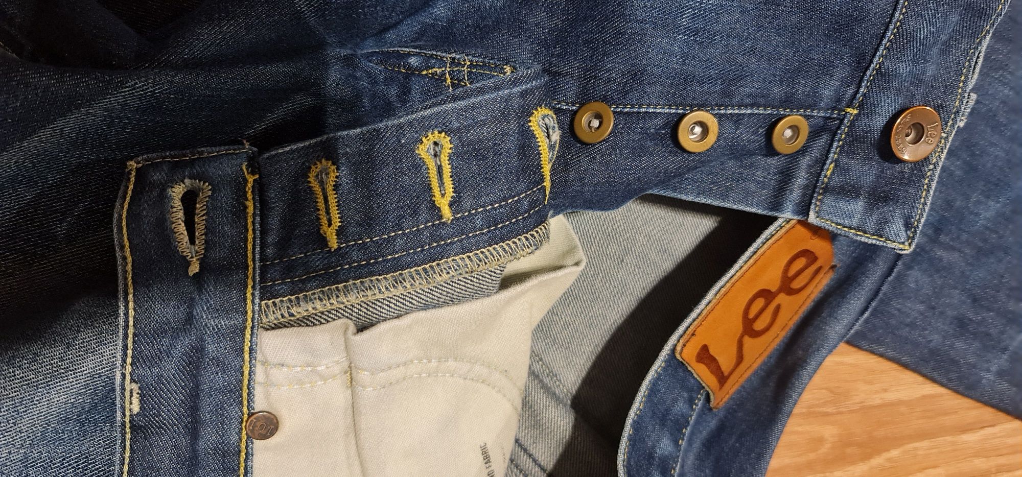 Spodnie jeansy lee strajght 30/34 proste klasyczne 100% bawełna