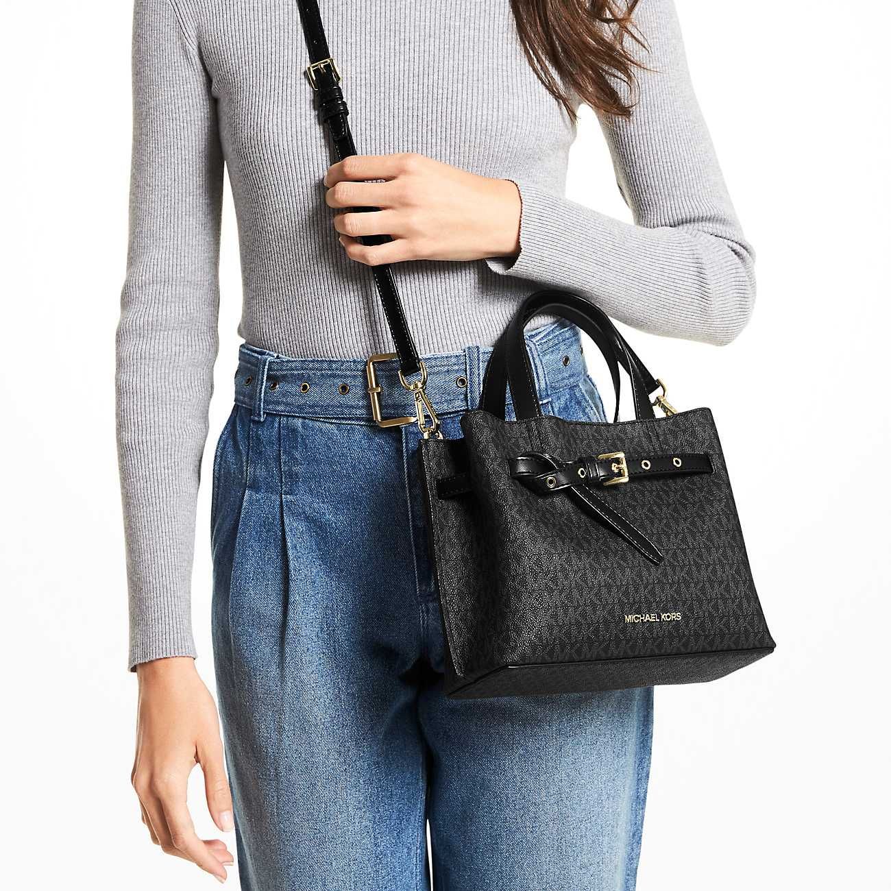 Жіноча сумка MICHAEL KORS 'Emilia' Satchel (Black with Logo)
