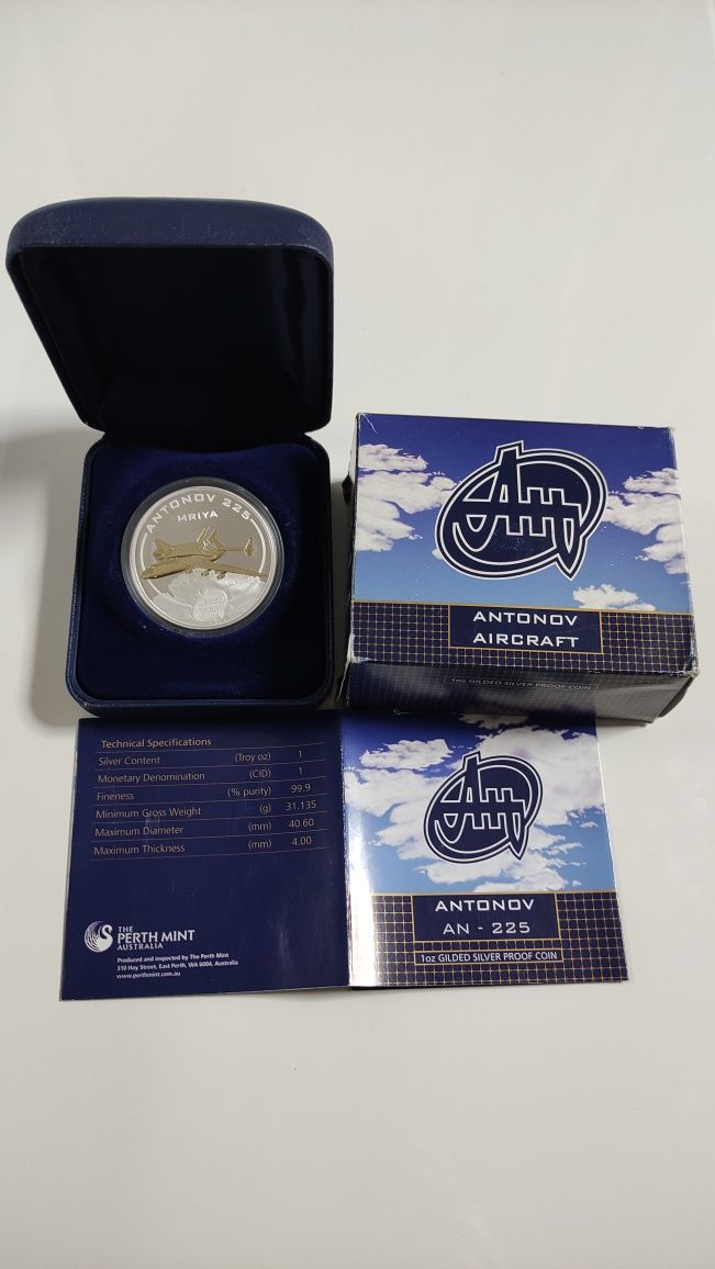 Срібні монети Канада,Австралії. Авіація.Літаки. 1oz 999 і 31.103 г 925