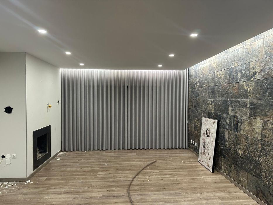 Cortinas ondas cinza