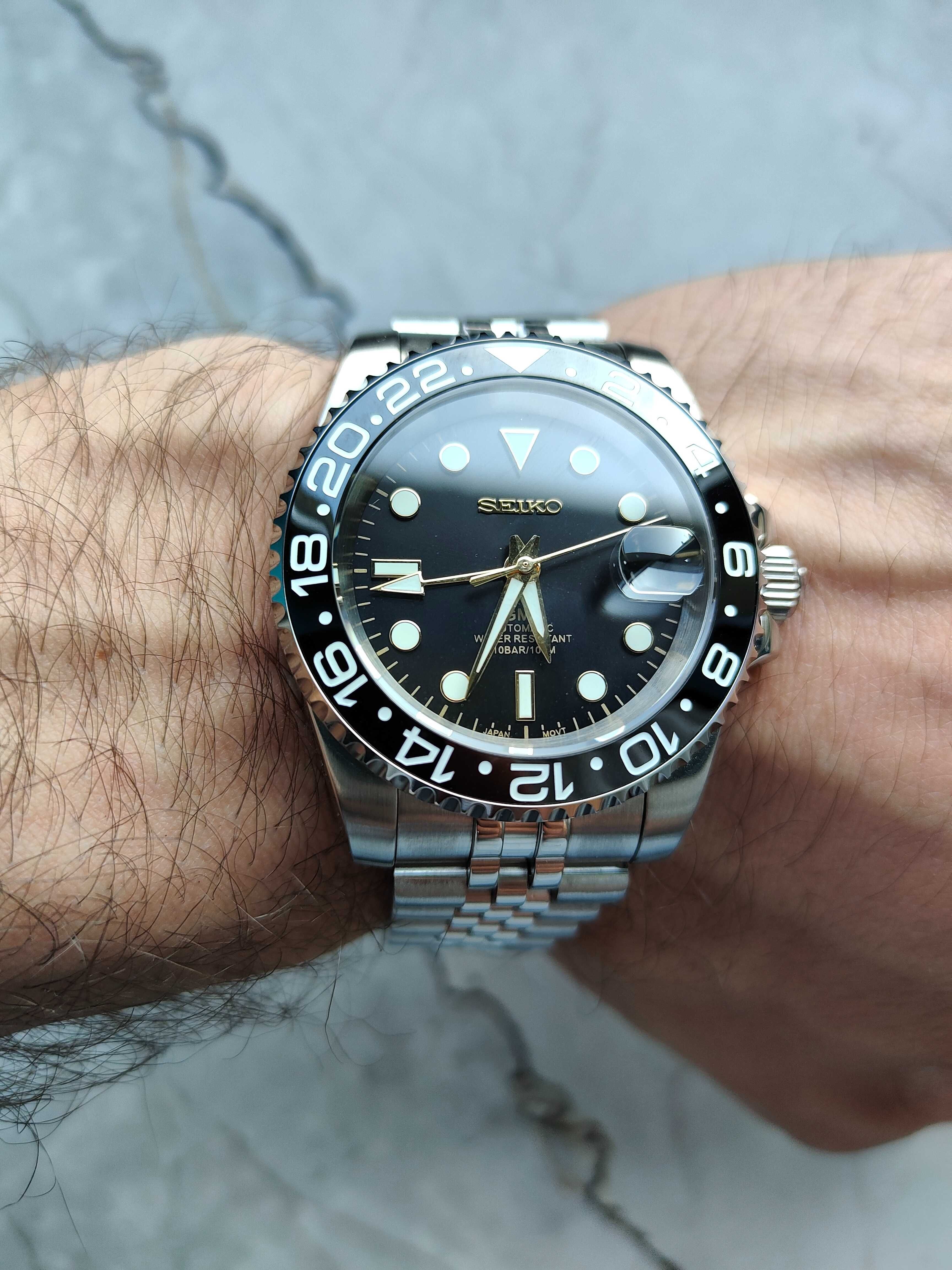 Seiko Custom Mod NH34 Seiko Diver GMT Automat Zegarek