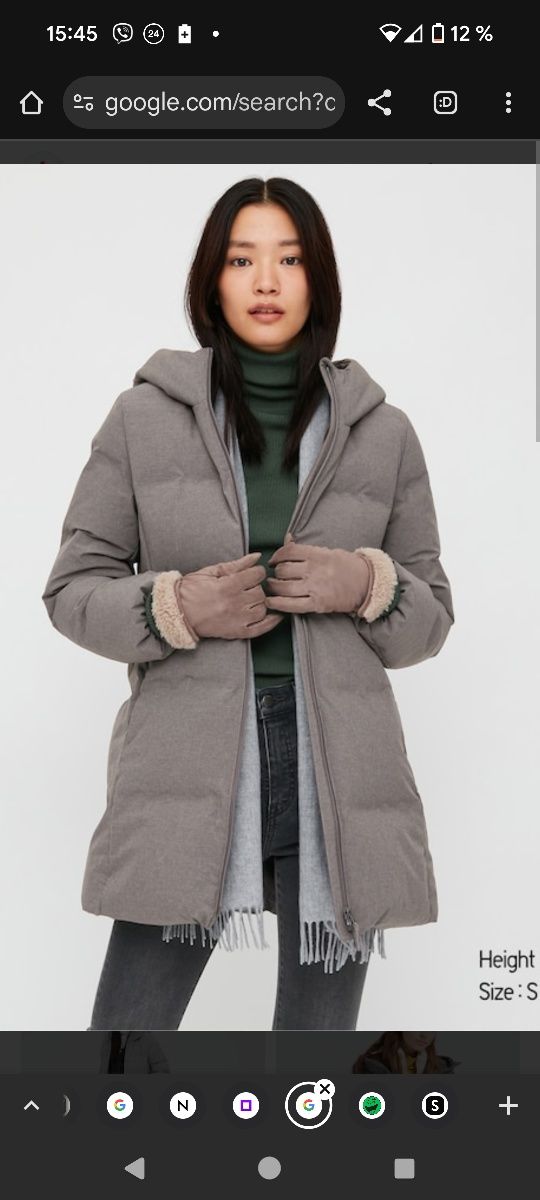 Uniqlo seamless down short coat куртка пальто пуховик С