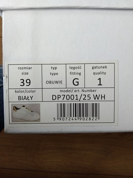 Buty Sneakersy Filippo 39 (24,8cm) białe